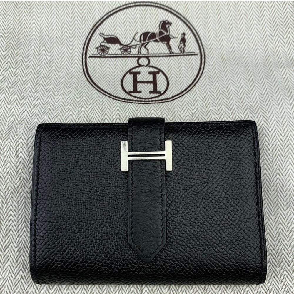 Hermes Black Epsom Mini Bearn Wallet